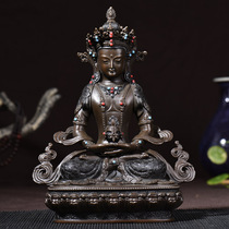 Tibetan Buddhist supplies Taiwan copper antique tantric Buddha statue longevity Buddha 7 inches