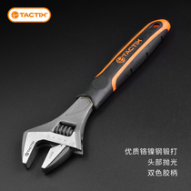 TACTIX rubber handle adjustable wrench active open wrench with scale 6 8 10 12 15 inches