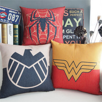 Spider-Man Wonder Woman S.H. I .E.L.D. cartoon anime thick cotton linen office cushion sofa pillow pillow case