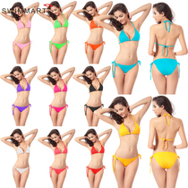 Foreign trade three-point bikini swimsuit BIKINI candy color European code swimsuit 11 colors spot wholesale DM005V
