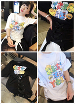 BORAKOO Koreas East Gate early autumn a look at the Super has feel waist strap strap short sleeve t-shirt