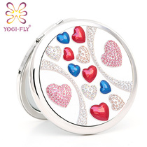 Yagerfi portable makeup mirror portable vanity mirror double mirror folding small mirror female lettering creative birthday gift