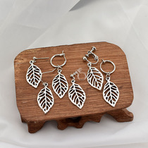 European and American retro fashion earrings temperament hollow leaf tassel earrings Japanese and Korean earrings without ear hole welfare ear clip female