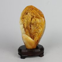 Fujian Shoushan jade engraving pendulum piece Panasonic will be friendly with fine natural pure handicraft products hibiscus floating line