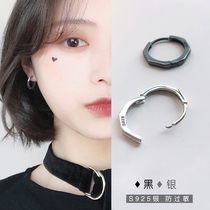 Pure Silver Earrings Woman Temperament South Korea Personality Brief Lukewarm ins Wind Cool Handsome Summer Ear Ear Rings Ear Button Male Tide