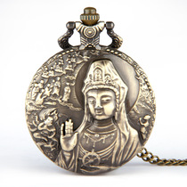 Large number of ancient bronze color retro-relief Guanyin lovers fine chain Waimeter 8081