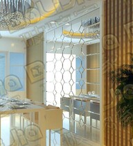 Customized art glass mirror TV background wall restaurant mirror film and television Wall golden tea mirror silver mirror gray Mirror Diamond mirror