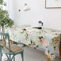 American country pastoral big flower tablecloth Small fresh cotton linen art table Tea table tablecloth Hydrangea