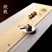 Drinking Chinese hand-painted tea mat sackcloth Zen fabric tea table tea table cotton linen table flag tea ceremony accessories waterproof tablecloth