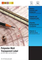 ANEOS A7567 A4-20 Sheets Polyester Matte Transparent Printed Label 199 6x289 1mm