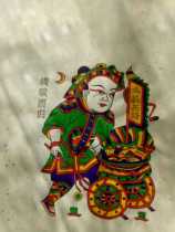 Zhu Xianzhens woodblock prints full load and return to New Years Nafomen painting