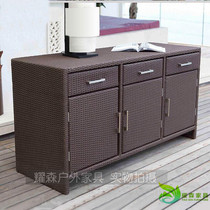 Locker Outdoor Rattan-knitted containing box Waterproof Sunscreen Hotel Dining Side Cupboard Casual Patio Balcony Shoe Cabinet