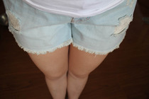 Defective hole pregnant shorts summer plus fat extra large pregnant women denim shorts Z372