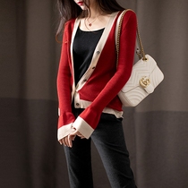 Temperament wool knitted cardigan women 2019 autumn new slim slim long sleeve exterior with Korean fashion sweater coat