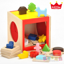 Export Japan Zhi Li Development Building Blocks Toys Wooden Shape Box Geometry Color Water-based Safety Lacquer