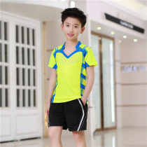 New childrens badminton suit set Boys and Girls table tennis suit sportswear short-sleeved shorts quick-drying and breathable