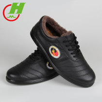 Kapok tai chi shoes autumn and winter cotton shoes women and men thickened and velvet real soft cowhide martial arts shoes practice shoes tai chi sports shoes