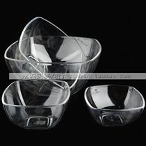  PC square bowl Fruit salad bowl Transparent shaved ice bowl Imitation crystal fruit bowl heart bowl Three dried fruit pots