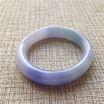 51 with certificate old pit jade jade bracelet natural jade bracelet a goods ice glutinous species Violet spring color KH121