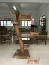 YL019 original ecological ancient shelf solid wood flower shelf antique shelf shelf treasure rack log customization