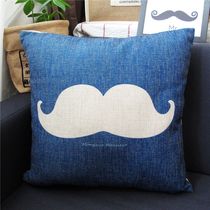 Modern Nordic simple beard art hipster creative thick cotton linen office car Pillow sofa cushion