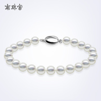 Nanzhu Palace Classic 7-7 5mm round strong light sea pearl bracelet womens white 925 silver buckle to send mother