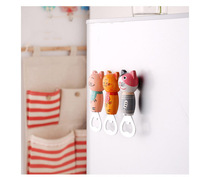 Korea magnetic patch refrigerator sticker wooden hand-painted cat beer bottle opener opener refrigerator sticker creative home