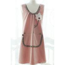 South Korea imported cotton lace three-dimensional flower wooden ear vest apron home clothing