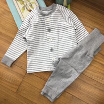 Japanese children cotton underwear set men and women baby autumn clothes long sleeves long high waist no fluorescent agent