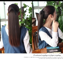 Wig piece female ponytail long super long straight hair fake ponytail simulation hair tie type hair lifelike short hair tail braid