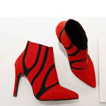 Korea Artisanal custom light-cooked commute elegant little fragrant chic parquet frosted custard and ankle short boot