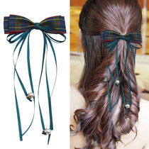 Colorful Plaid (jewelry) ribbon bow long ribbon lady tie tail rope spring clip A0506