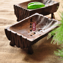 Thai teak soap box Solid wood drain soap box without lid Bathroom handmade soap dish home shelf