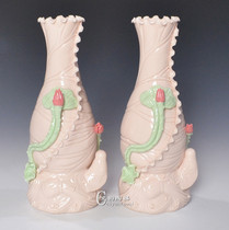 Ceramic lotus leaf vase home flower insert holy water bottle net water bottle Guanyin bottle for Buddha holy water cup small vase ornaments