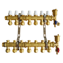 Euronod Onuode brass floor heating water distributor geothermal diversity sprinkler (can be retrofitted with electric heat actuator)