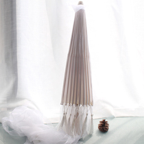 Flow Su Umbrella Handicraft Retro Silk Cloth Umbrella Ancient Wind Photography Bamboo Umbrella COS Walking Show Props Non-oil Paper White Umbrella