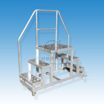 Mobile double-sided step aluminum ladder climbing ladder aluminum alloy platform ladder