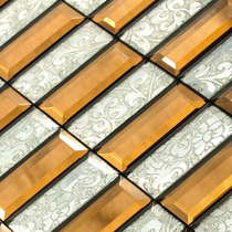 Long strip glass mosaic tiles seamless mirror background wall bar ktv hotel entrance decoration wall stickers self-adhesive