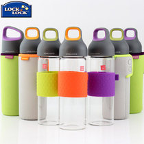 Music buckle heat-resistant glass for men and women students sports Korean water cup bottle bottle simple creative with portable tea cup