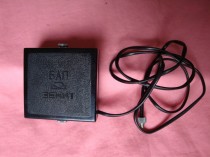 Early Soviet Zenit old camera battery box used to collect second-hand old-fashioned objects photographic equipment items