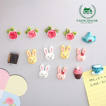 Japan Farm House cute creative rabbit resin refrigerator stickers magnetic stickers message stickers decorative stickers a set