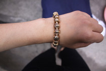 Antique Antique Vintage Antique Vintage Does Old Paint Gold Top String Bearl Texture Bracelet Guizuo