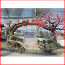 Custom creative gate artificial GRC cement products simulation peach tree pear tree willow and other garden landscape sculpture
