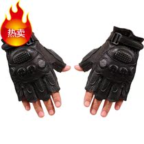 Special forces pigskin without rivets fitness gloves Leather half tactical gloves