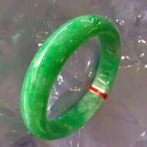 Myanmar jade bracelet female style garden strip moist bracelet full of mung bean color old pit main circle gift with certificate Jade