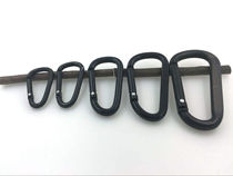 8CM all black D-type carabiner quick-hanging buckle bag buckle keychain hanging fishing mountain climbing buckle(non-inferior comparable)