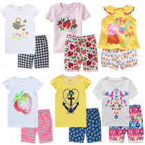 Male And Female Children Princess Cartoon Pure Cotton Short Sleeve Baby Sleepwear Children T-shirt Shorts Casual Home Suit Suit