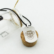 VIXX Combination collective corrosion logo titanium steel leather rope necklace