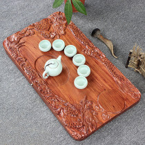 Brazil rosewood tea tray whole piece solid wood carving kung fu tea table single layer tray big Tea Sea factory special price