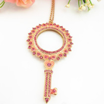 Magnifying glass necklace Japanese and Korean fashion jewelry female Korean fashion long sweater chain heart-shaped color extended mirror